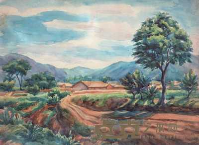 王济远 1930年代 田原风景 23×36cm